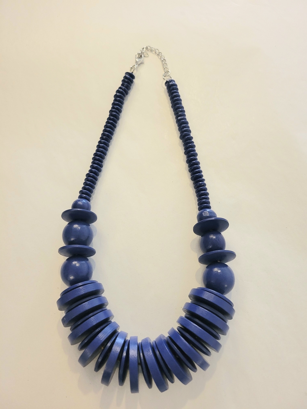 Blue Statement Bead Necklace - Women Jewelry